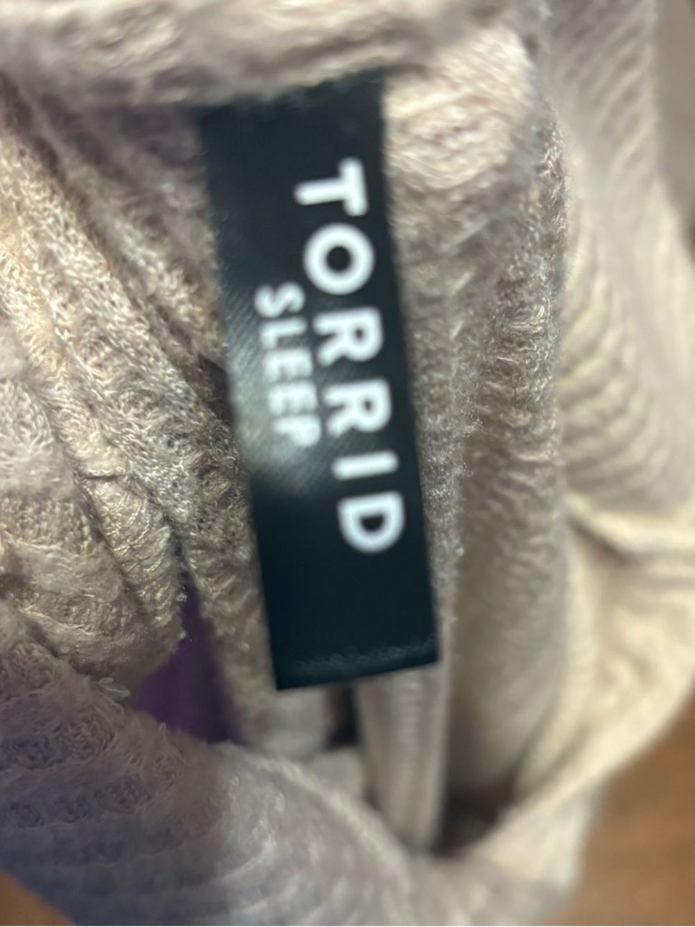 Torrid beige sleep dress pull over nightgown 3/4 button up collar ribbed plus 2x - Picture 6 of 9